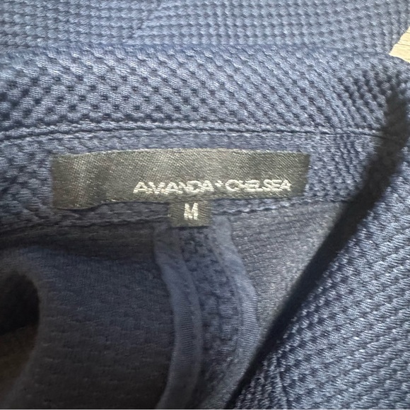 Amanda + Chelsea Navy Blue Textured Women's Blazer, Size Medium - Picture 7 of 10